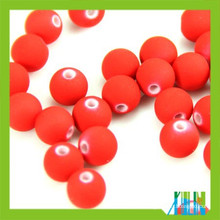 jewelry plastic red rubber beads round toho beads